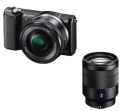 SONY a5000 Mirrorless Camera with 16-50 mm f/3.5-5.6 & 24-70 mm f/4 Lens Bundle